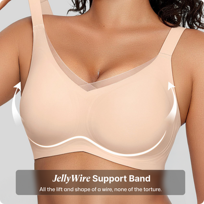 Wireless V-Neck Crossover Mesh Support Bra