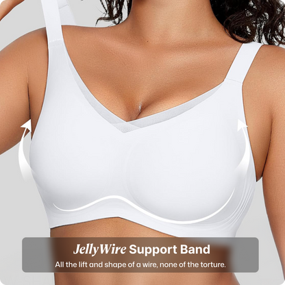 Wireless V-Neck Crossover Mesh Support Bra