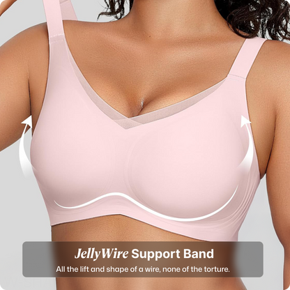 Wireless V-Neck Crossover Mesh Support Bra