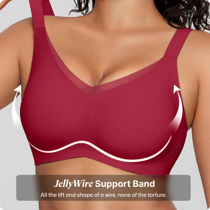 Wireless V-Neck Crossover Mesh Support Bra