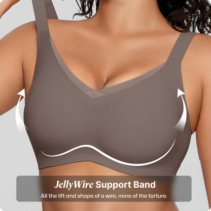 Wireless V-Neck Crossover Mesh Support Bra