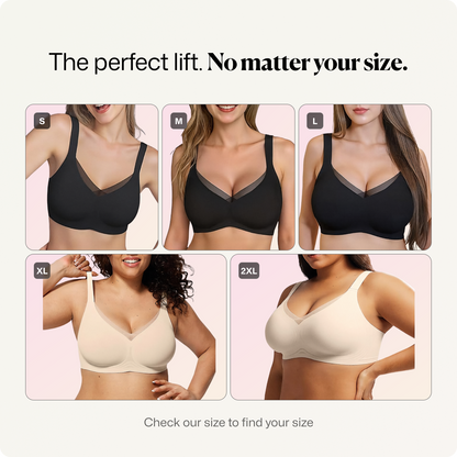 Wireless V-Neck Crossover Mesh Support Bra