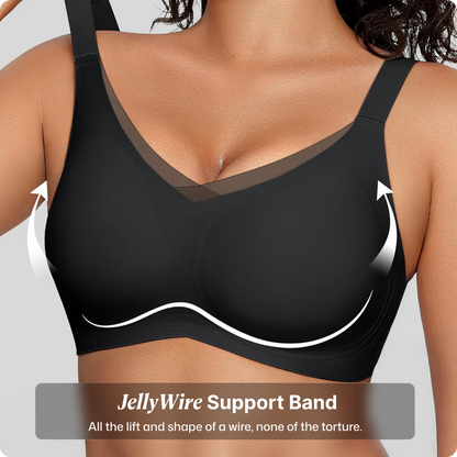 Wireless V-Neck Crossover Mesh Support Bra