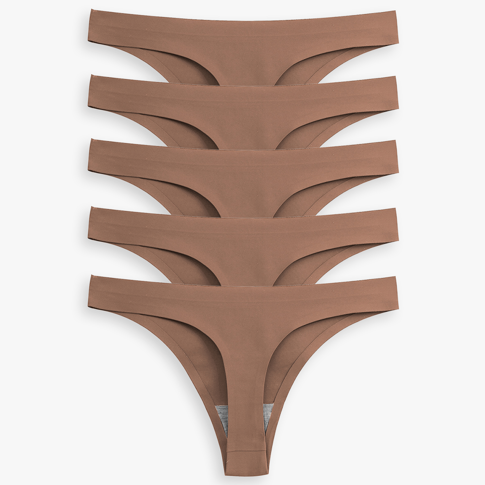 Breathable Seamless Low Rise Thong for Daily Wear Bundle