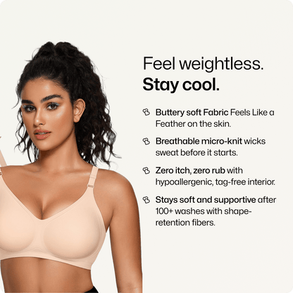 Wireless Front-Adjustable JellyWire™ Push Up Bra