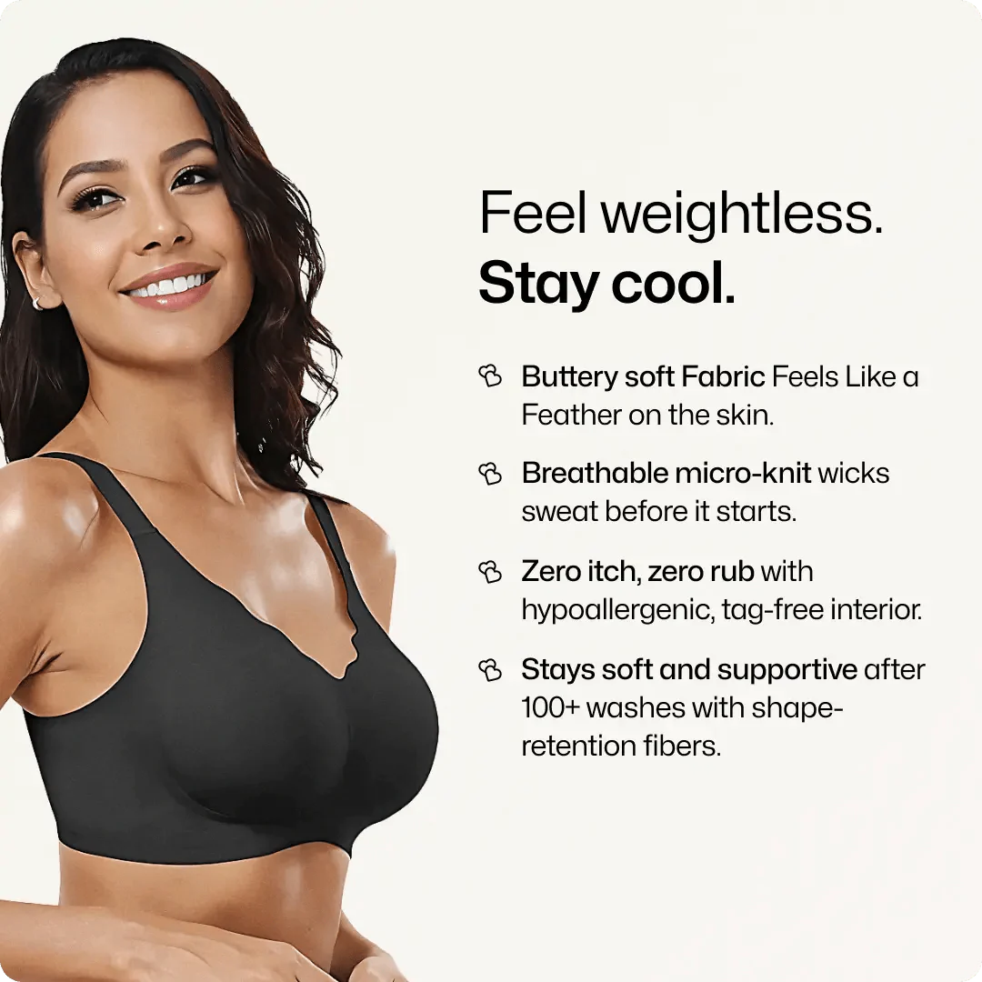 Wireless Scalloped Neckline Push Up Bra