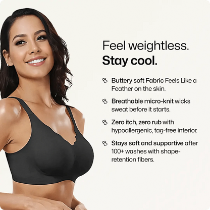 Wireless Scalloped Neckline Push Up Bra