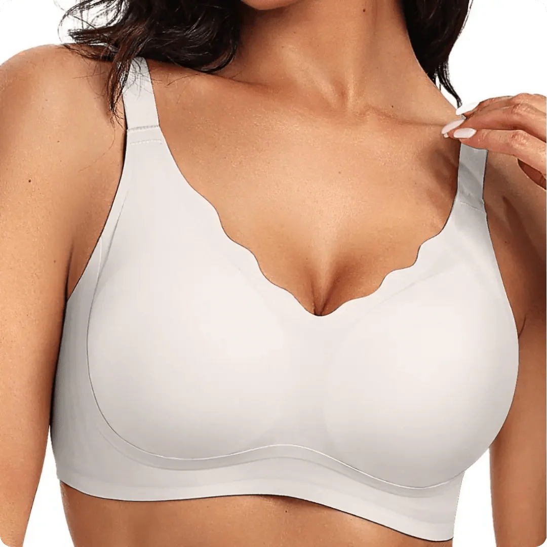 Wireless Scalloped Neckline Push Up Bra