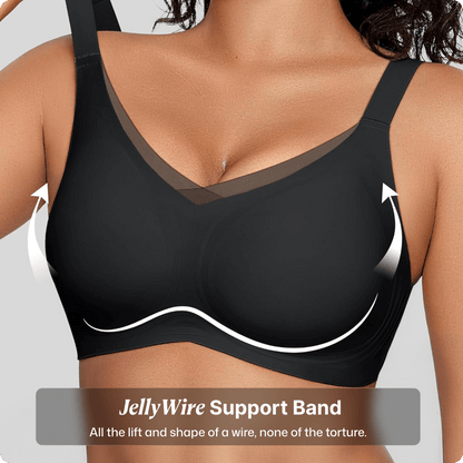 Wireless V-Neck Crossover Mesh Bra