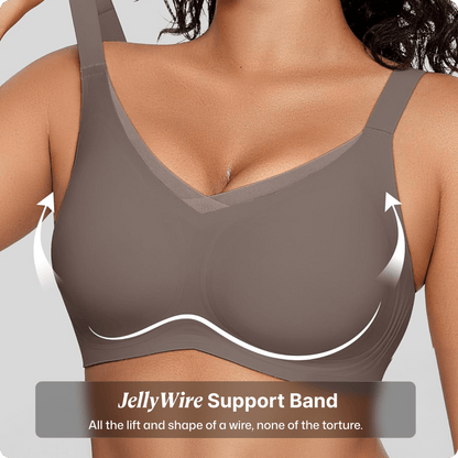 Wireless V-Neck Crossover Mesh Bra