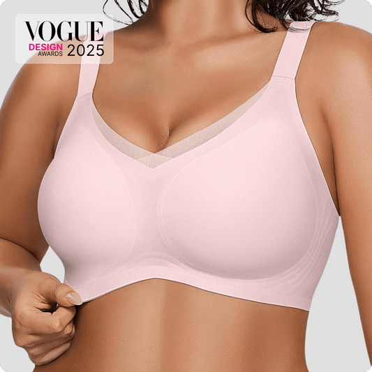 Wireless V-Neck Crossover Mesh Bra
