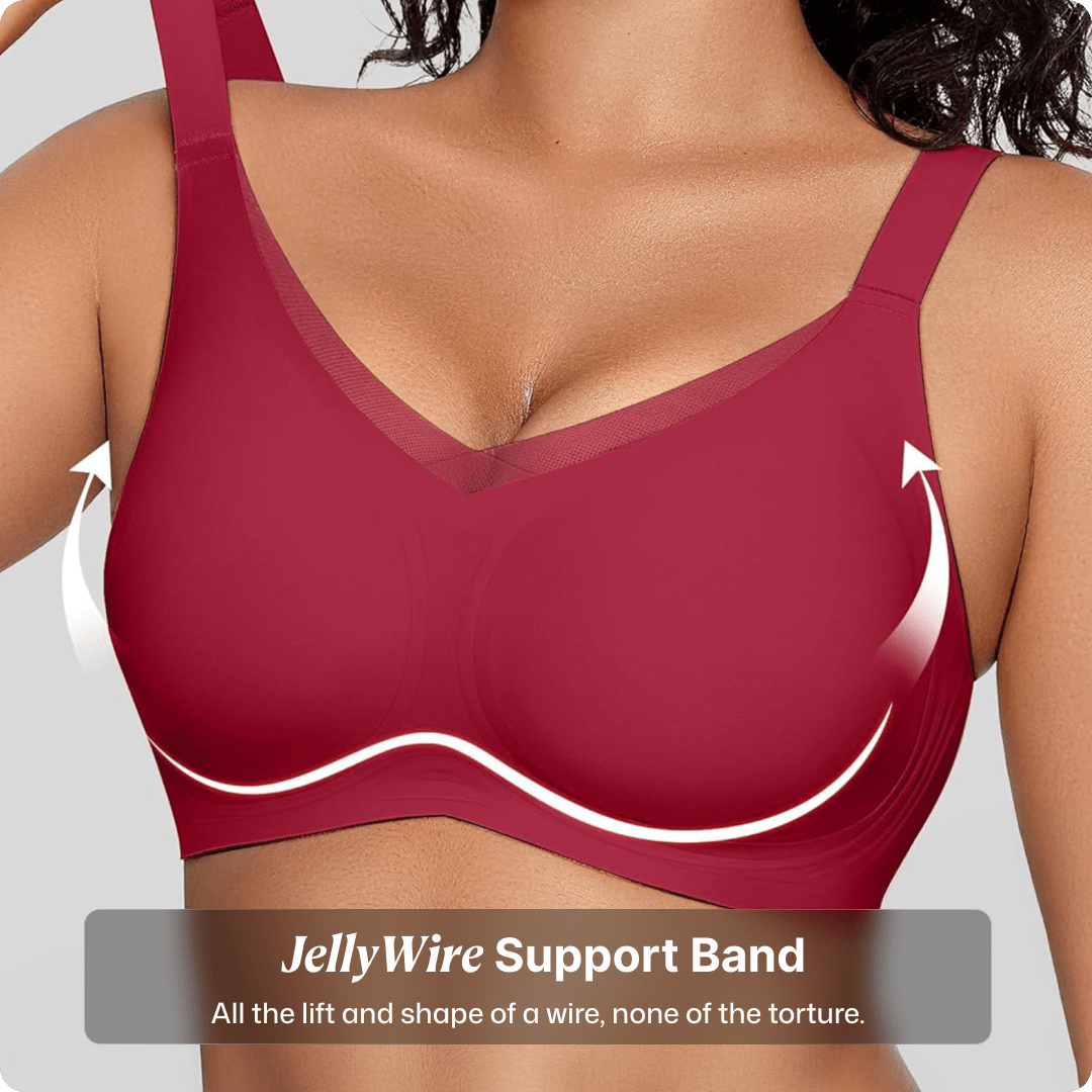 Wireless V-Neck Crossover Mesh Bra