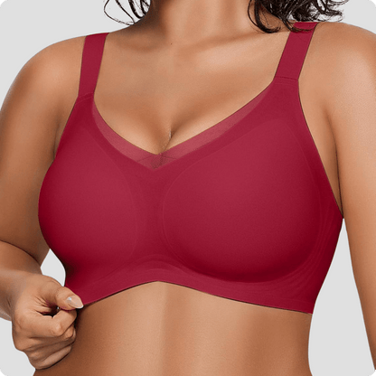 Wireless V-Neck Crossover Mesh Bra