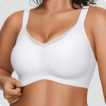 Wireless V-Neck Crossover Mesh Bra