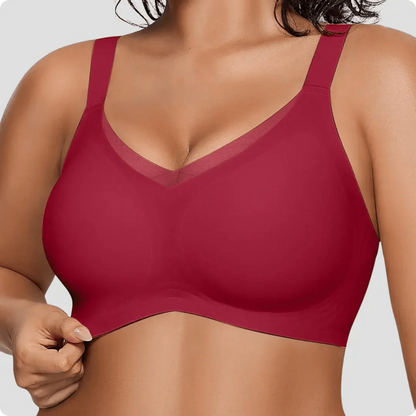 Wireless V-Neck Crossover Mesh Support Bra